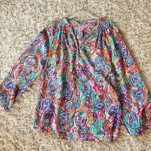Lilly Pulitzer Multi-Colored 3/4 Sleeve Blouse